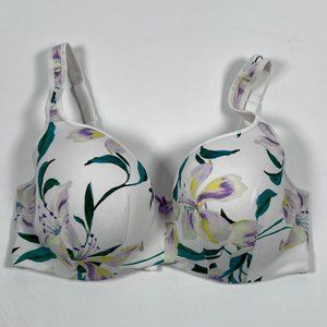 Cacique Smooth Balconette 38DDD White Lily Floral‎ Print